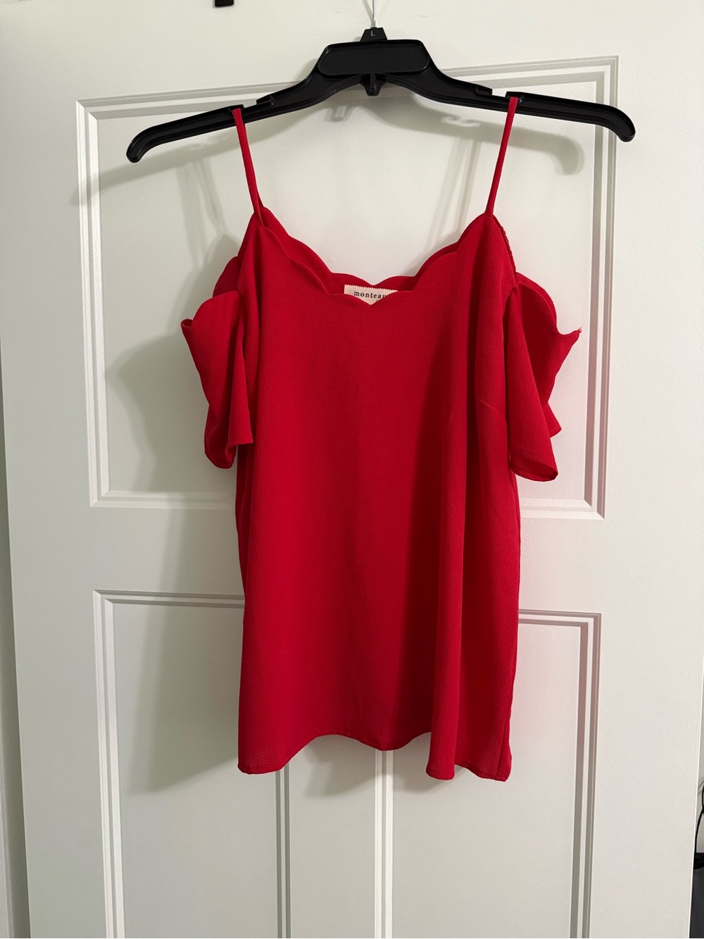 Red Cold-Shoulder Top